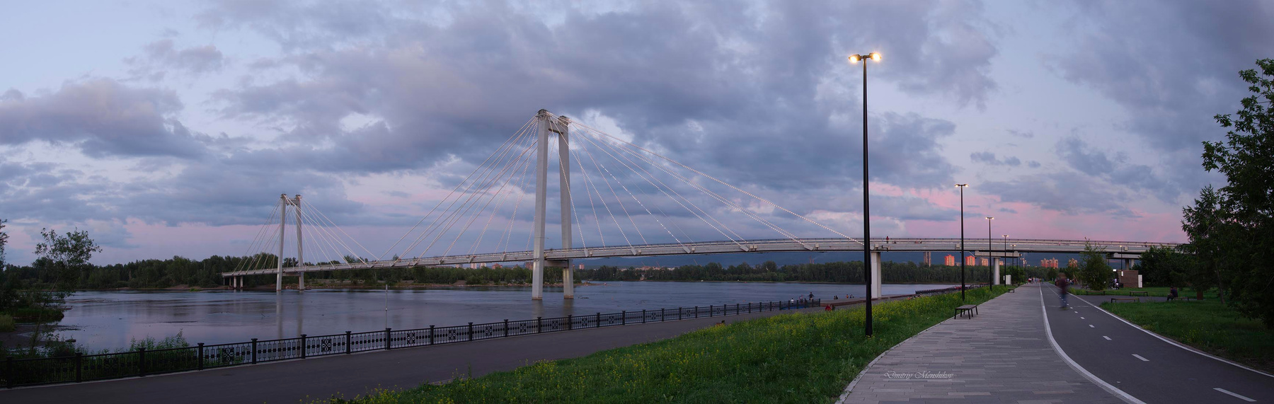 Закат у вантового моста Сибирь Красноярск закат мост облака прогулка вечер огни лето