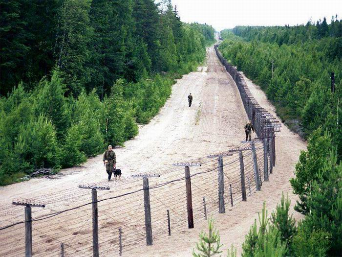 Пограничные будни (из серии "репортаж с Северо-западных рубежей России") пограничник наряд  лес дорога