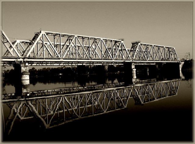 Реки наших мостов Самара, город, река, Волга, мост, железная дорога.