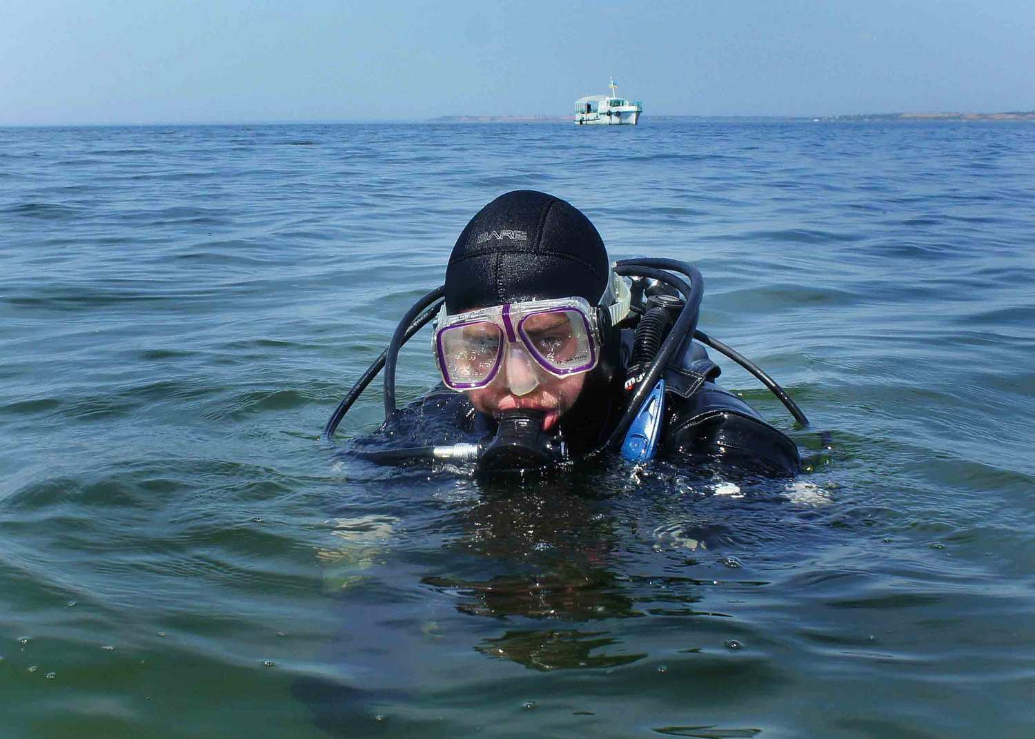 после погружения.. Черное море дайвинг Украина Рыбаковка Андреевский Флаг 