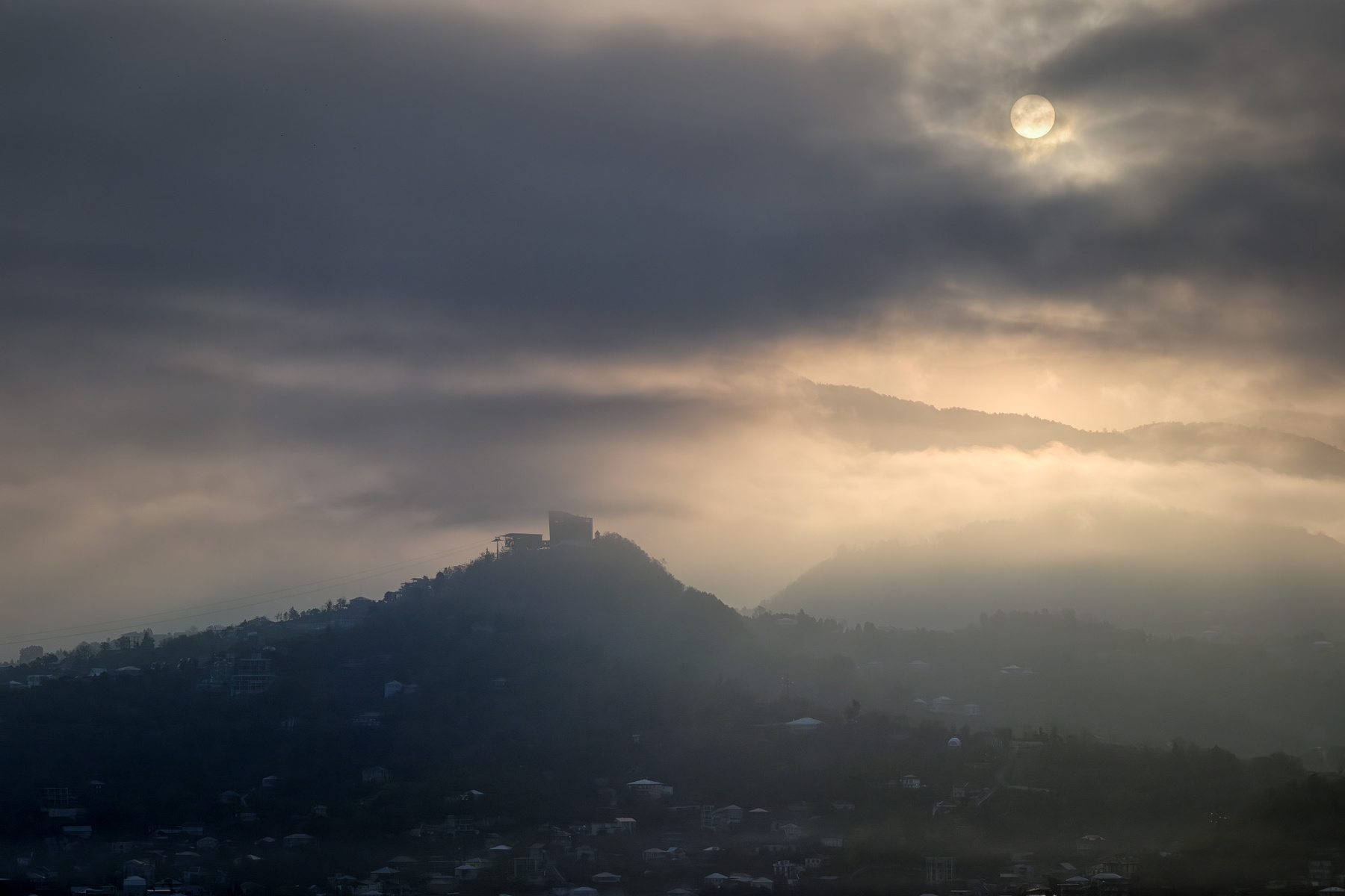 Clouds Drama sky clouds fog haze sun sunrise mountains weather landscape scenery travel outdoors caucasus sakartvelo georgia adjara batumi chizh