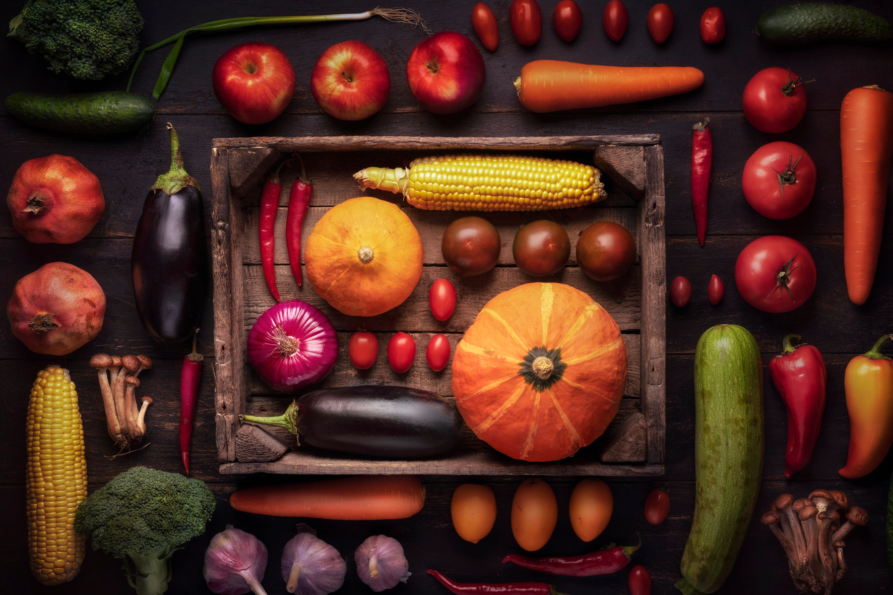 Урожай Натюрморт осень урожай овощи flatlay stil life рустик
