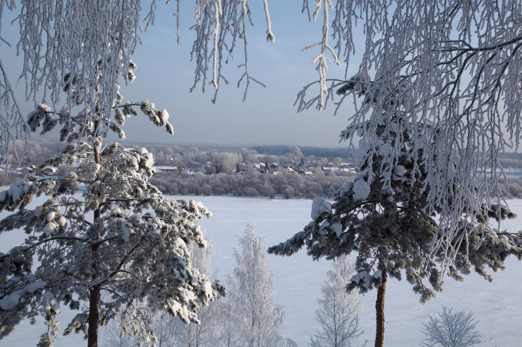 Укрытые снегом Зима, холод, снег, простор, Дымково