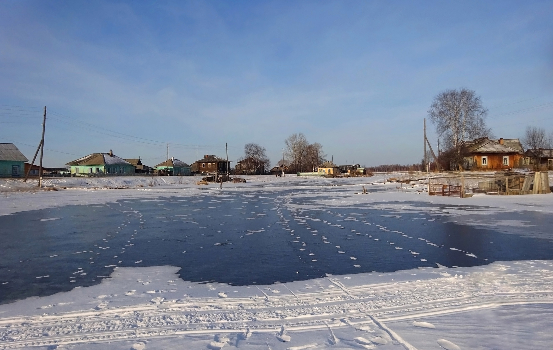 Сибирский ноябрь Томская область пейзаж село