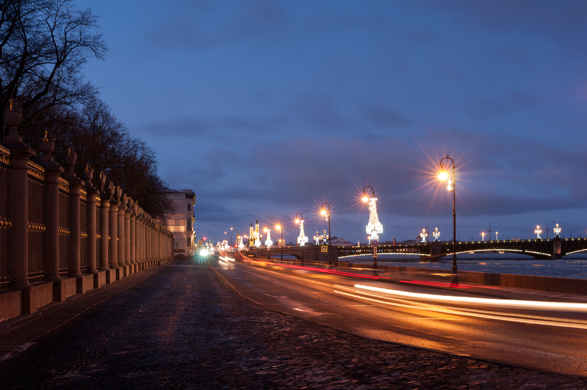 Deserted embankment Petersburg