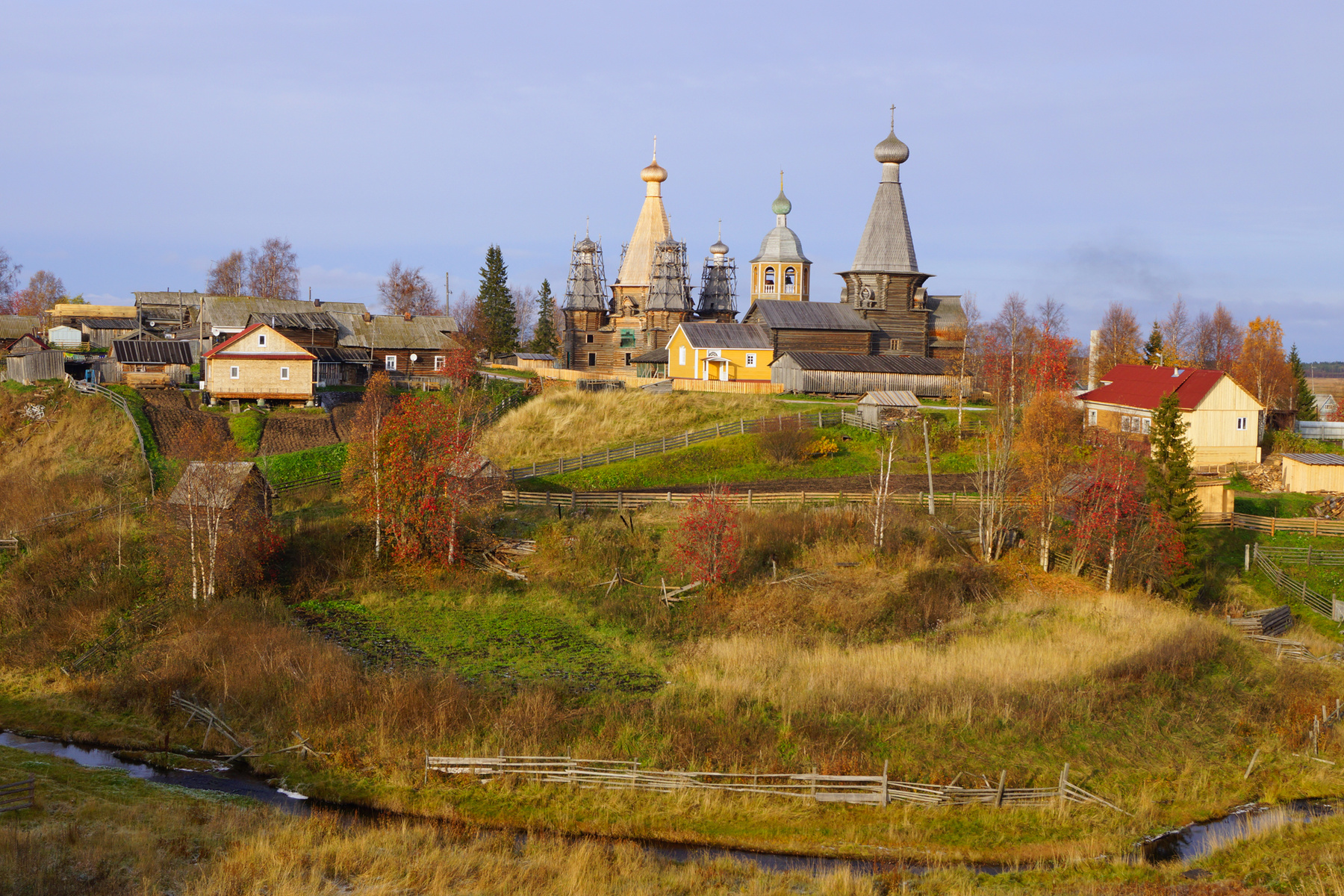 Поморское село Нёнокса.12.10.2014. нёнокса река троицкая церковь в нёноксе колокольня никольская северодвинск архангельская область