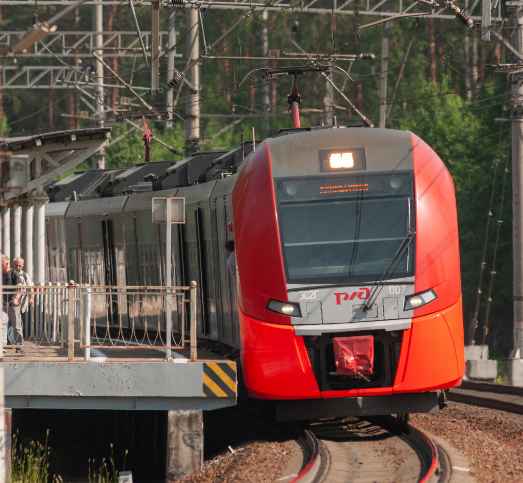 Остановка Ласточки в Ушково Ушково железная_дорога Ласточка ЭС2Г-007