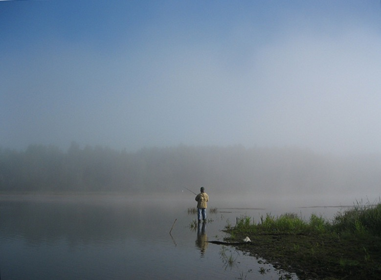 fisher вода река рыбак утро