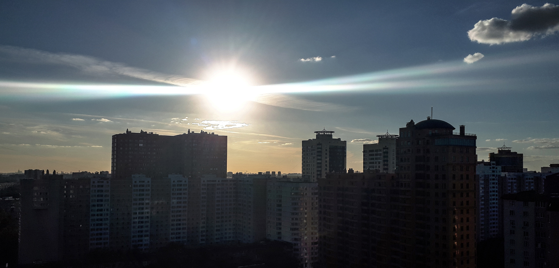 *** дома солнце небо облака