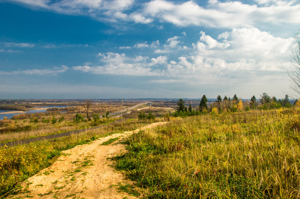 Дорога Дорога, осень, небо, облака