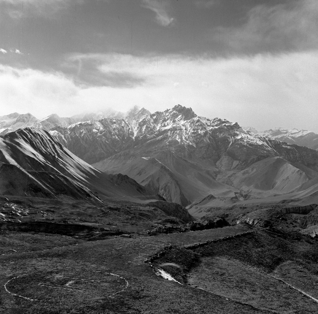 ожидая вертолет Muktinath, Nepal