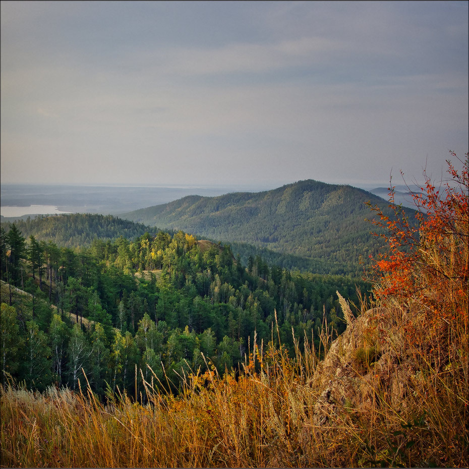 Осеннее разноцветье горы. осень, пейзаж, Южный Урал