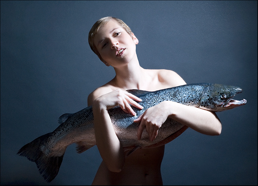 Fish & Chick эвелина, девушка, рыба, семга