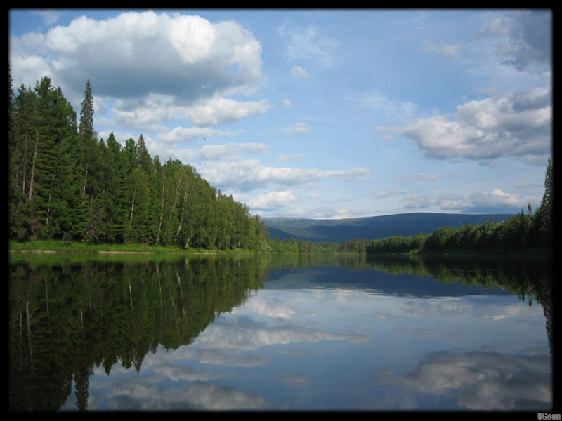 Mirror #03 вода, отражение, небо, берег, облака
