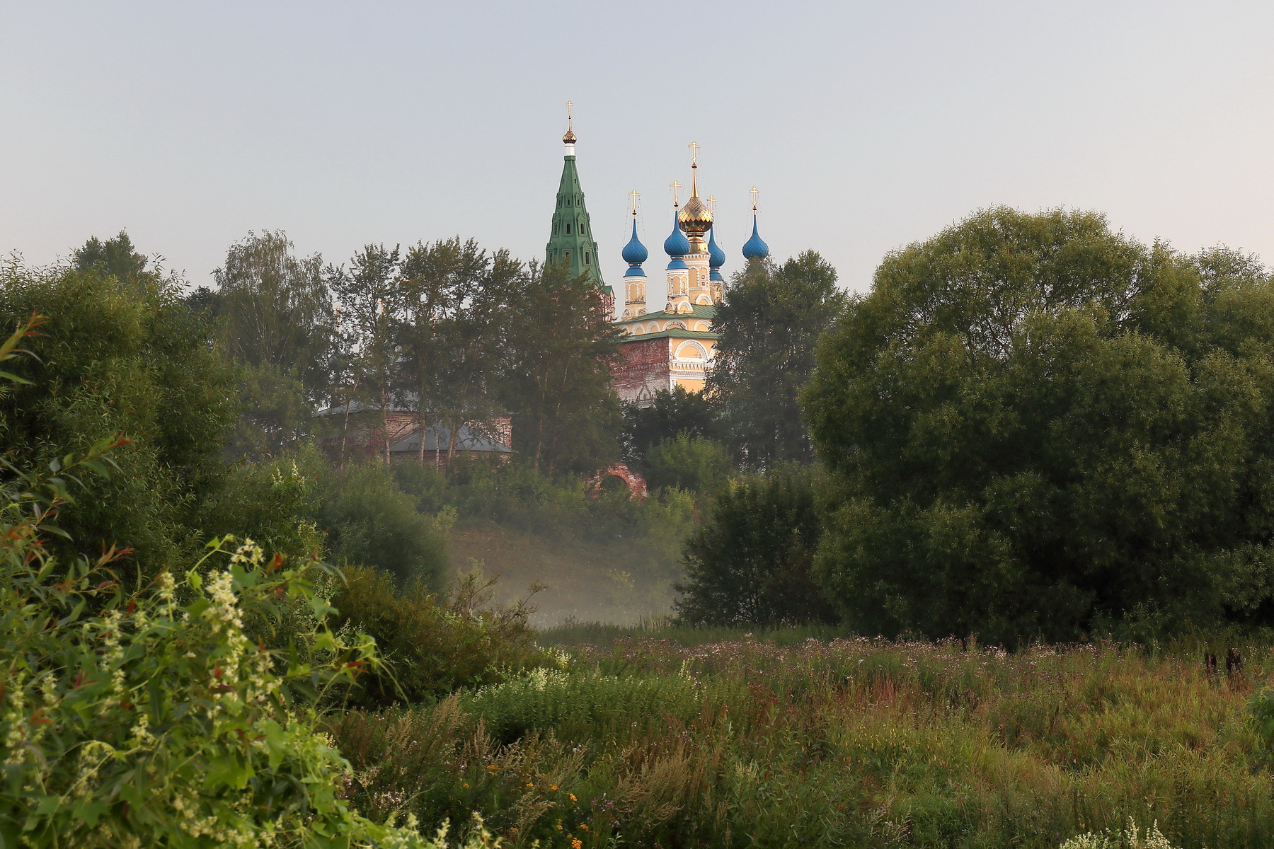 Церковь Рождества Богородицы. Горицы, Ивановская область. Горицы Ивановская область Шуя Шуйский район лето утро туман Россия село церковь Рождества богородицы Рождественская