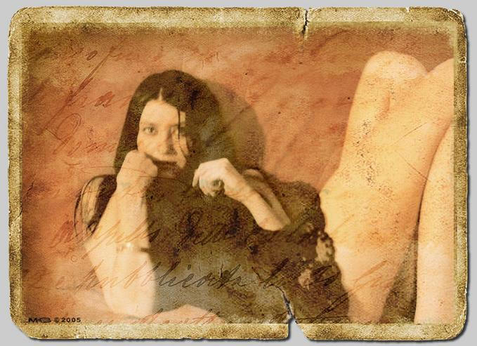 Les memories... memory, old postcard