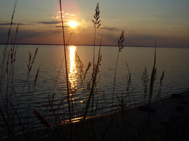 вечерняя тишина море, берег, закат