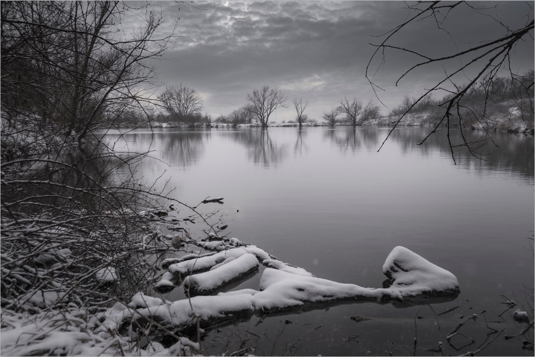Зимний день природа