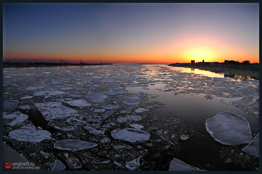 Ледоход ледоход архангельск двина льдины весна река закат