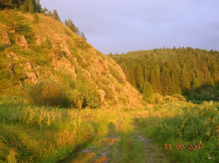 Закат на Золотом Китатае Закат, река, август