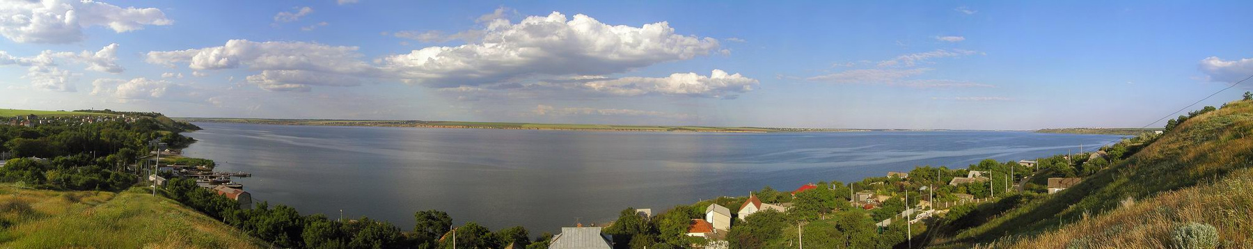 Широким взглядом на лиман Холодная Балка Одесса панорама Хаджибеевский лиман лето