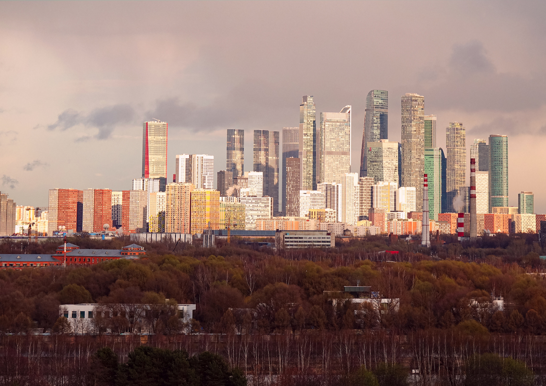 Москва сити на горизонте Москва сити ид с Крылатских холмов