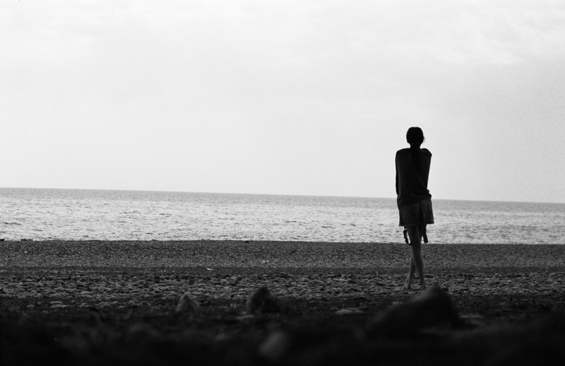 Lonely Girl, sea, loneliness, beach