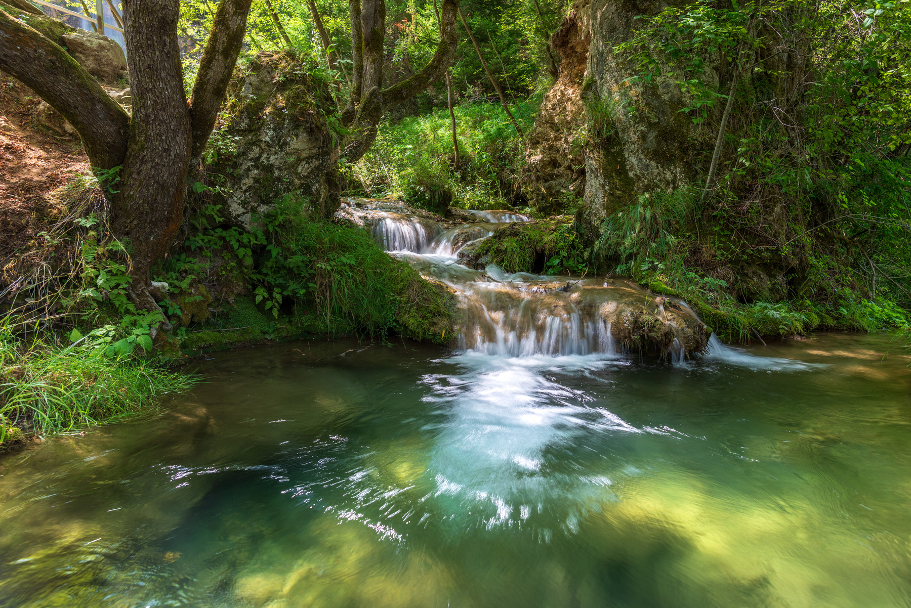 Летняя прохлада водопад каскад природа пейзаж вода