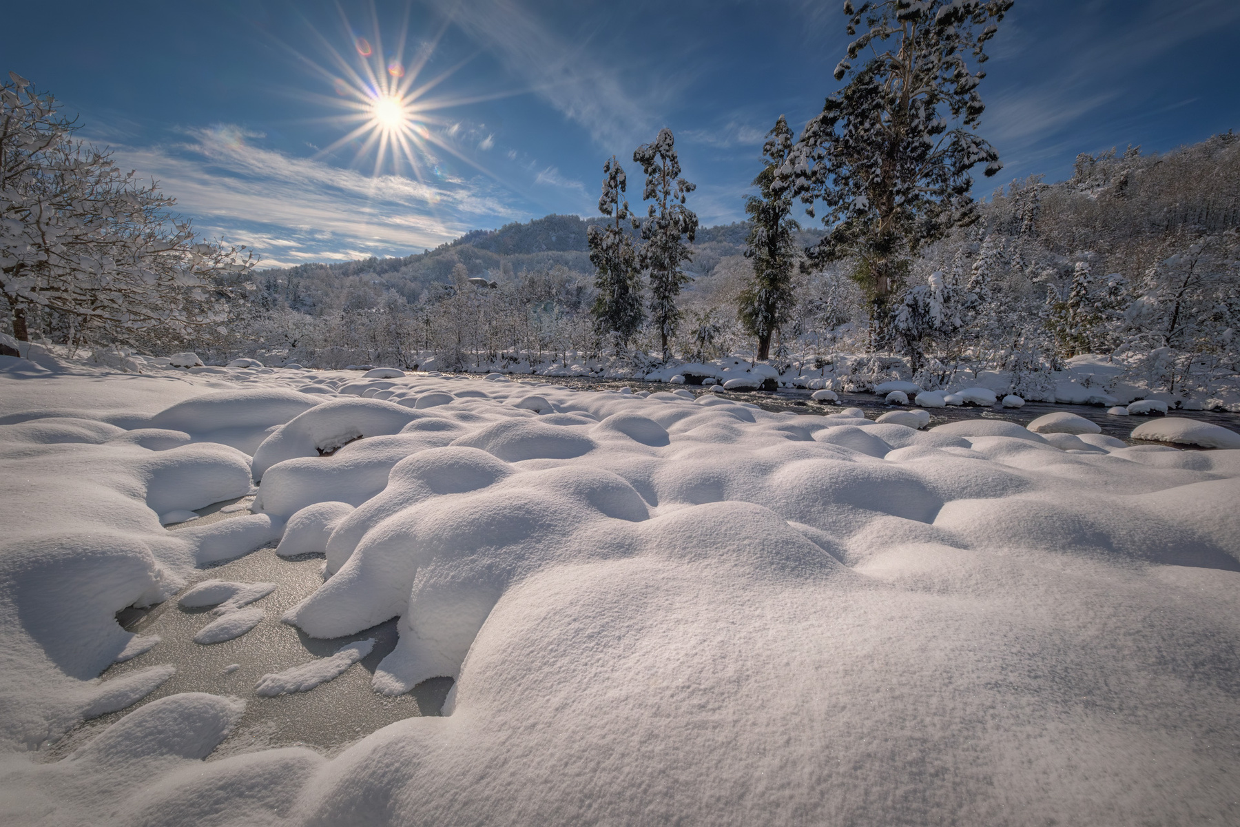 Chakvistskaly River Under Snow winter snow сhakvistskali river mtirala mountains nature landscape scenery travel outdoors georgia sakartvelo adjara chizh