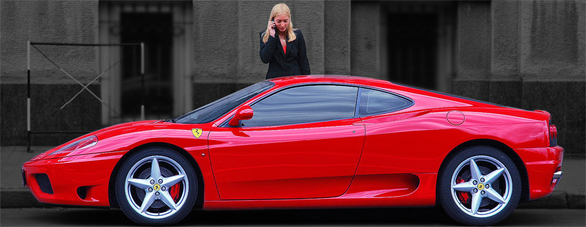 Мадам изучает красного коня [репост] red ferrari car