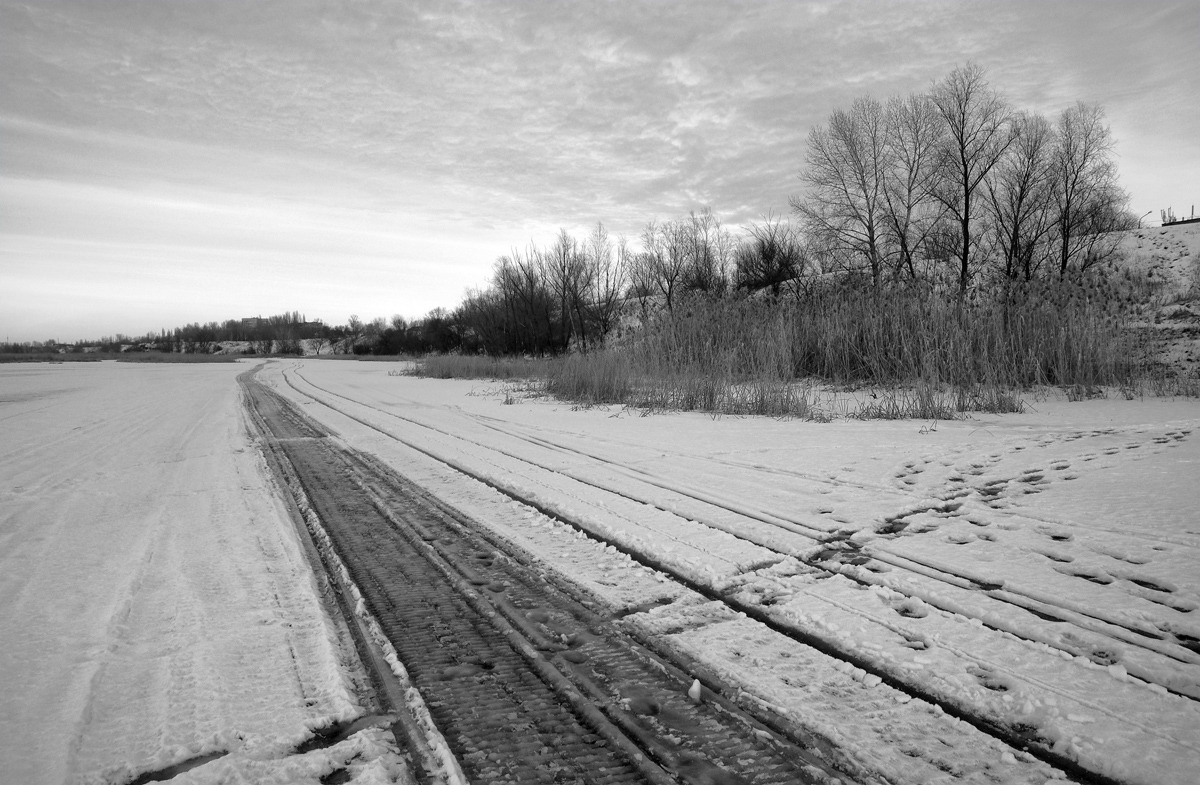 Маршруты Nature Winter Зима природа пейзаж черно-белое