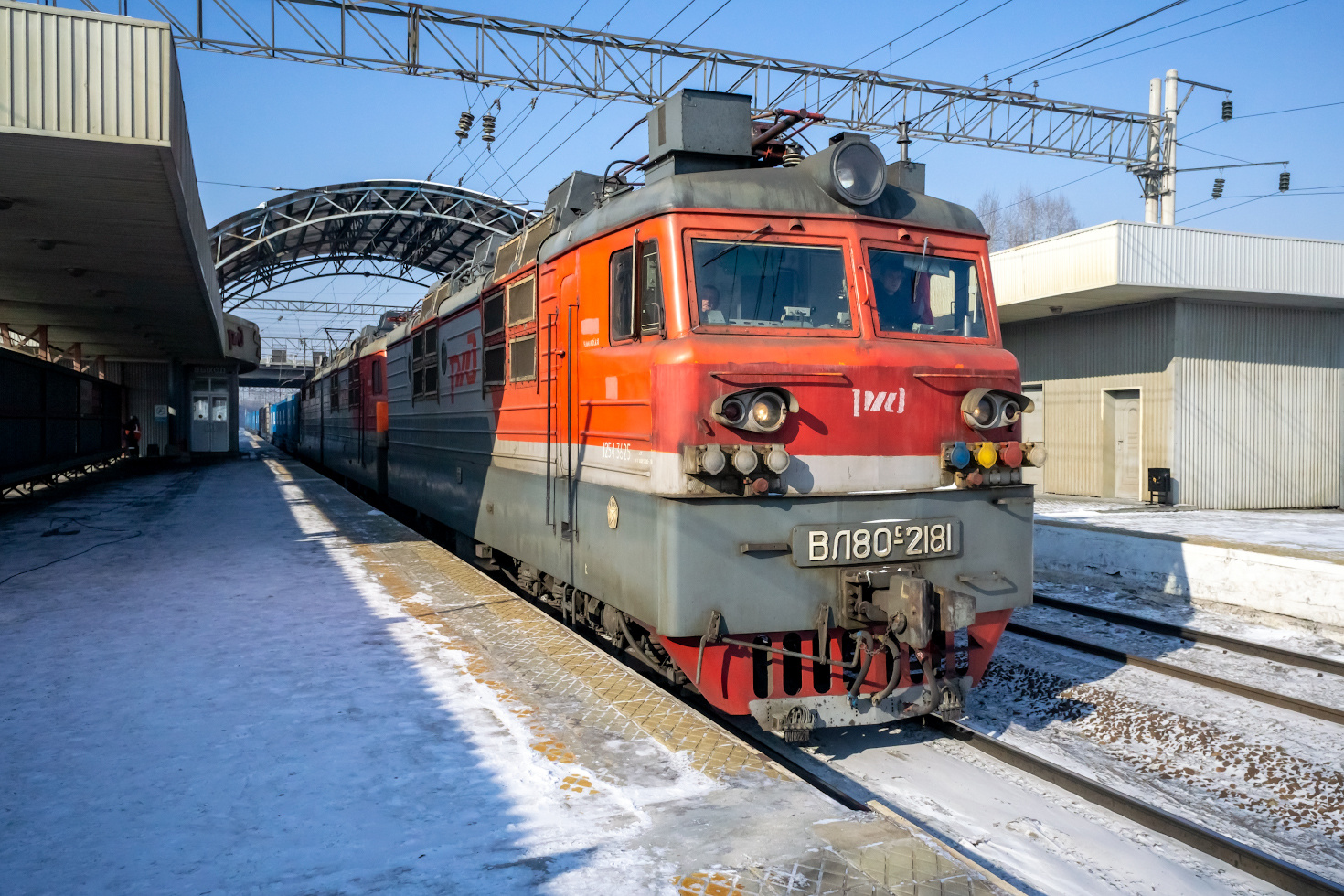 ВЛ80С-2181 railway железная дорога locomotive локомотив электровоз поезд train Russia Siberia Irkutsk Россия Сибирь Иркутск споттинг spotting