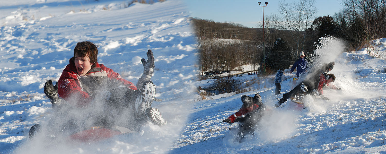 Winter Fun зима катание с горки