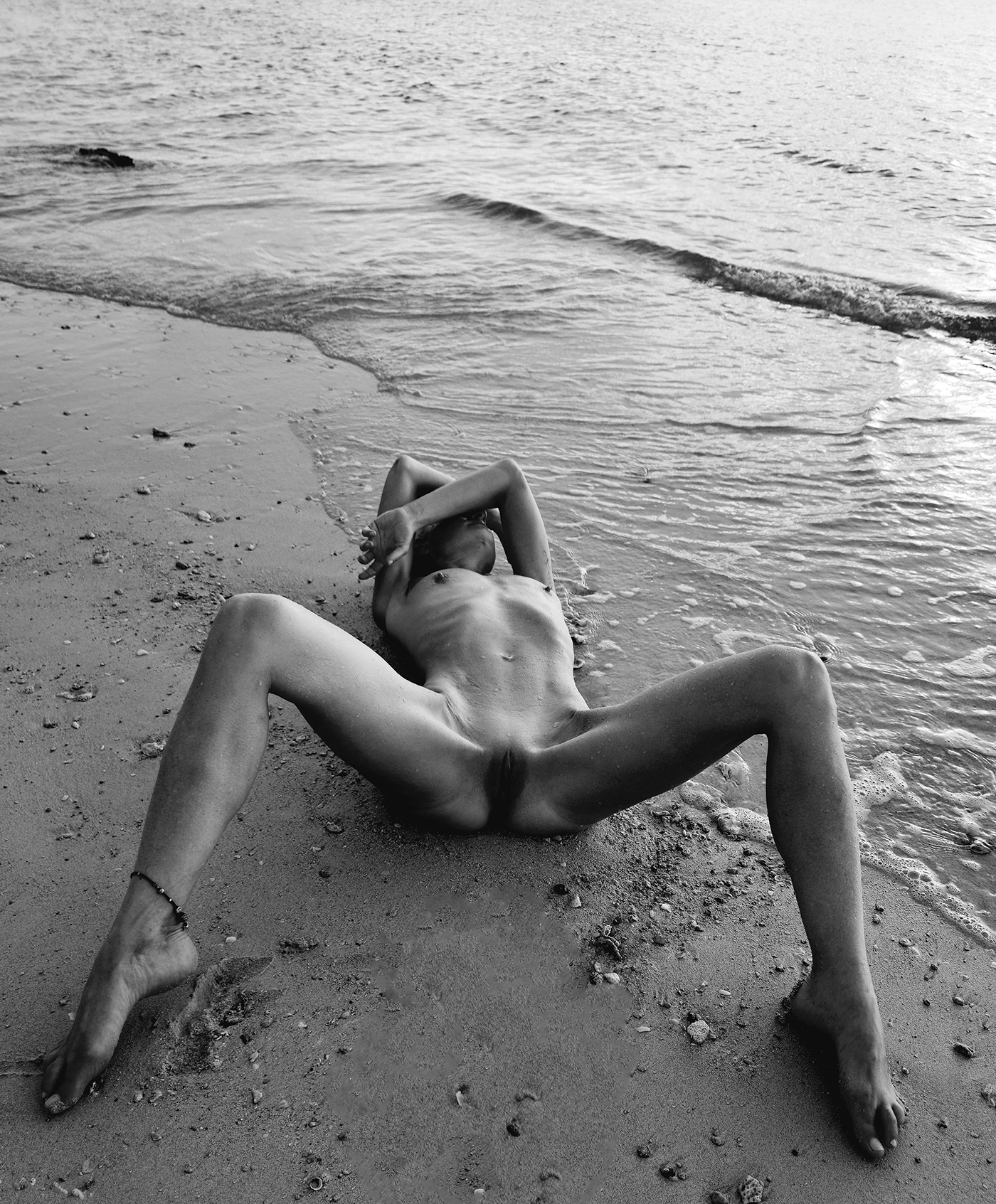 Caribbean sunset nude naked erotic body sensual sexy beach sea ocean