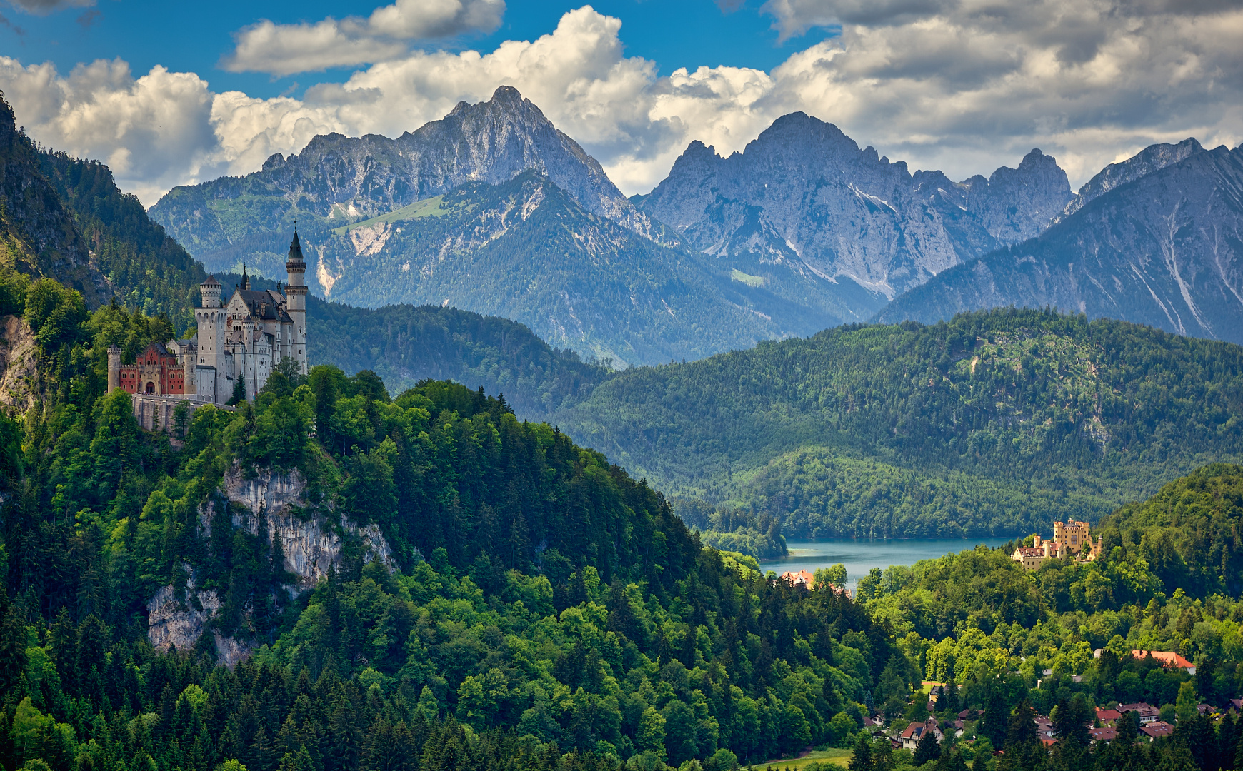 Открытка из Баварии... Германия Бавария Замок Хоэншвангау Schloss Hohenschwangau Нойшванштайн Neuschwanstein