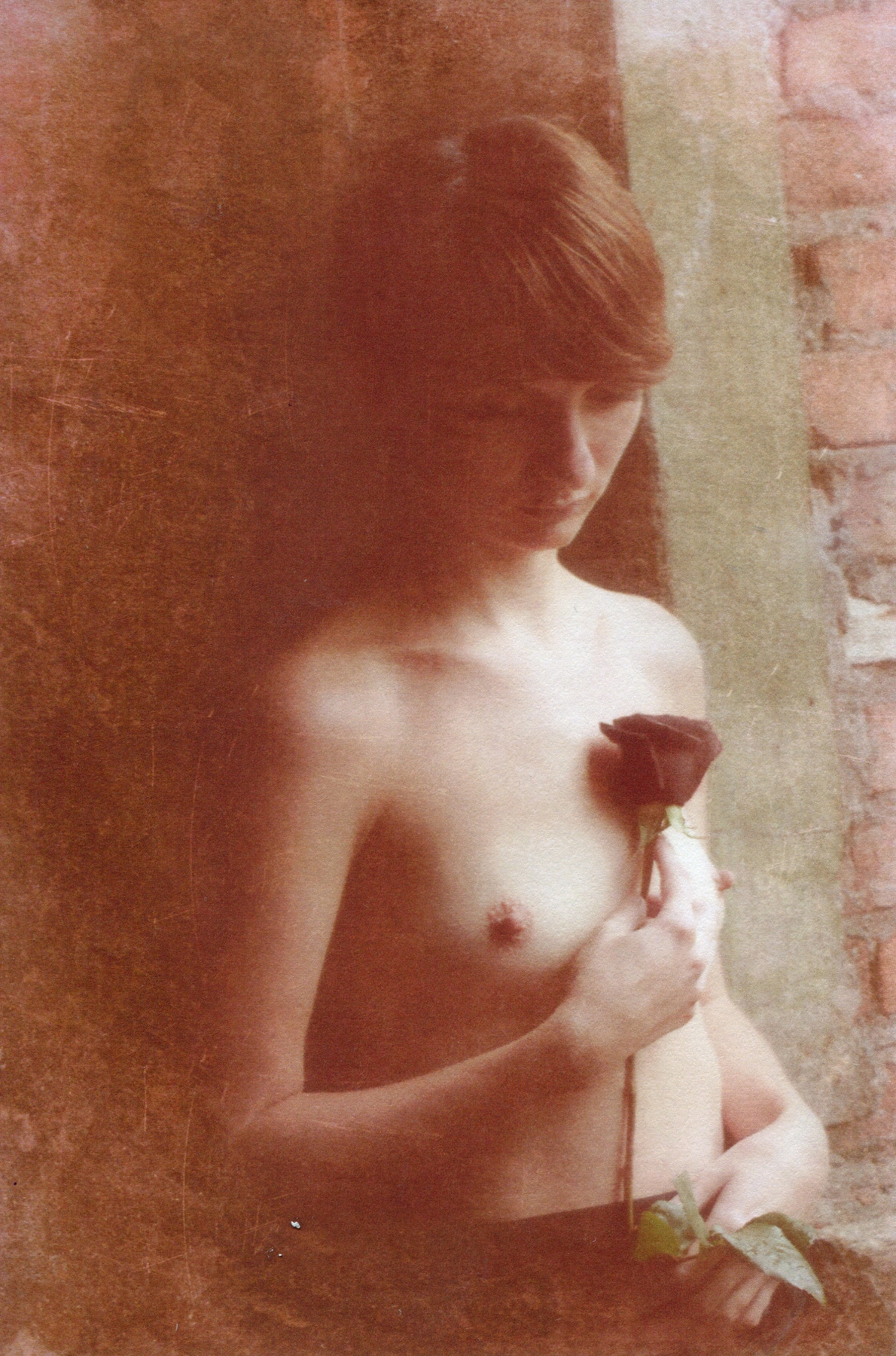 Tenderness woman model nude naked outdoors sexy beautiful breasts boobs tits nipples bignipples solidnipples retro vintage rose portrait filmportrait