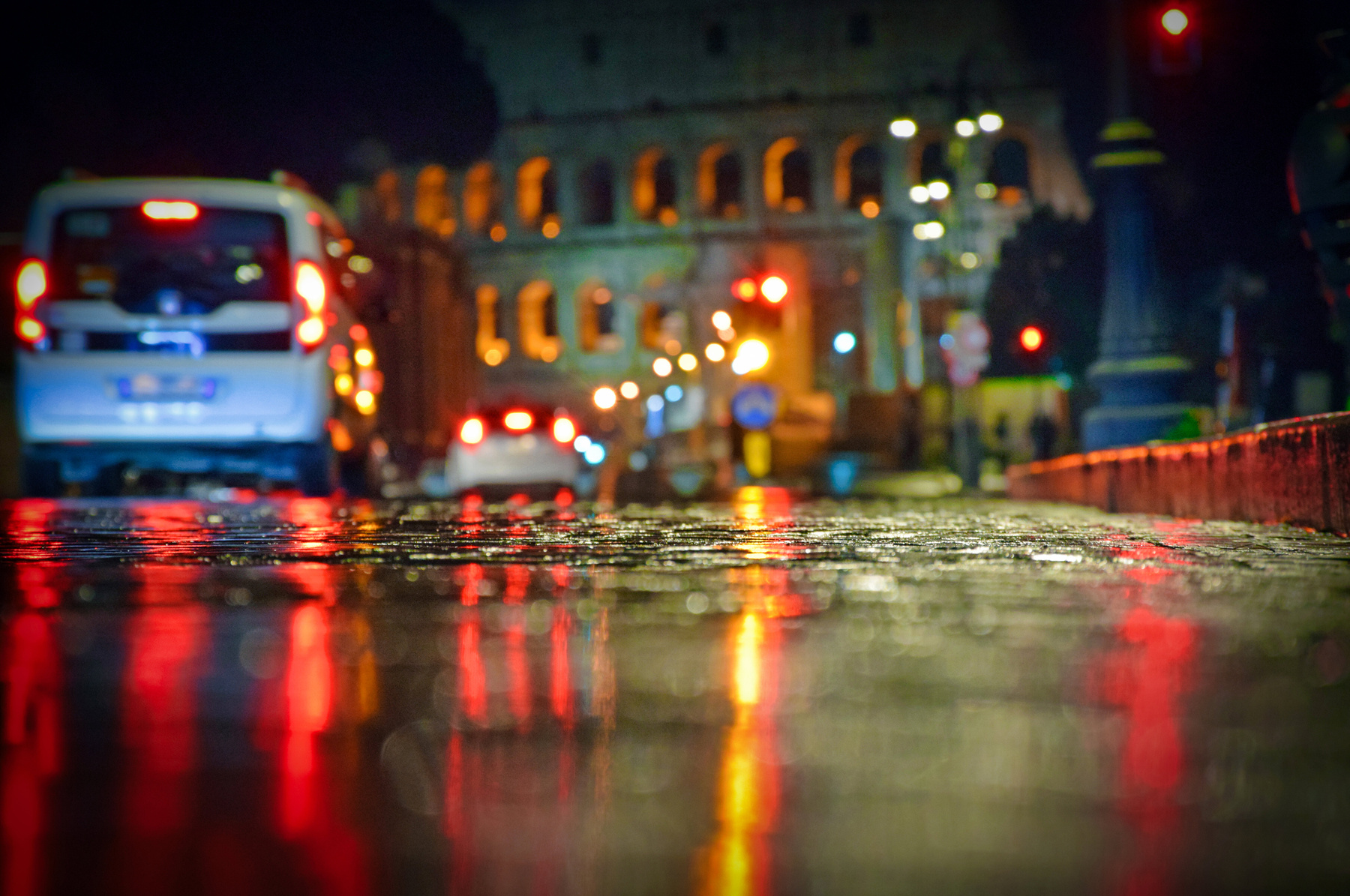 *** Roma colloseo night traffic Italy Рим Италия ночь коллизей машины