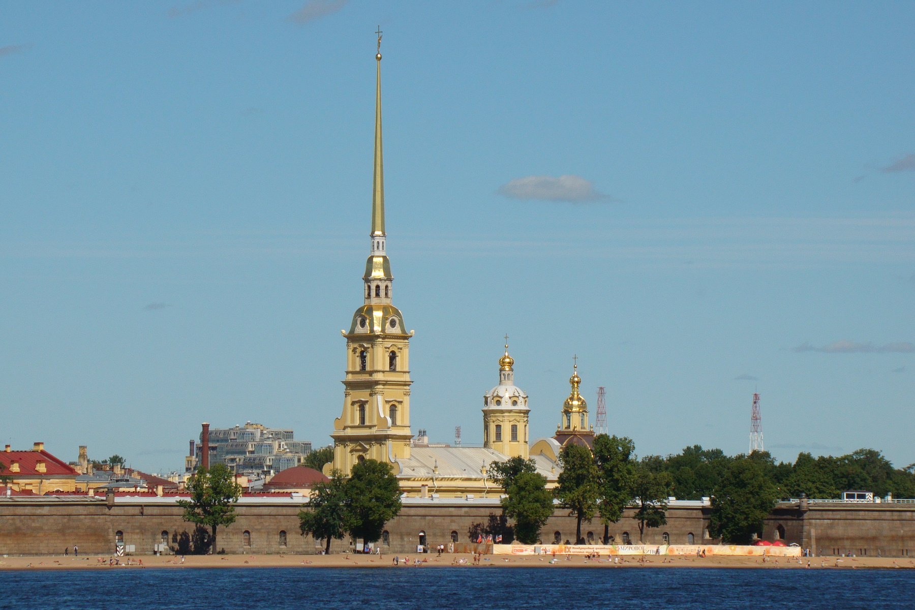 Петропавловская крепость крепость река небо