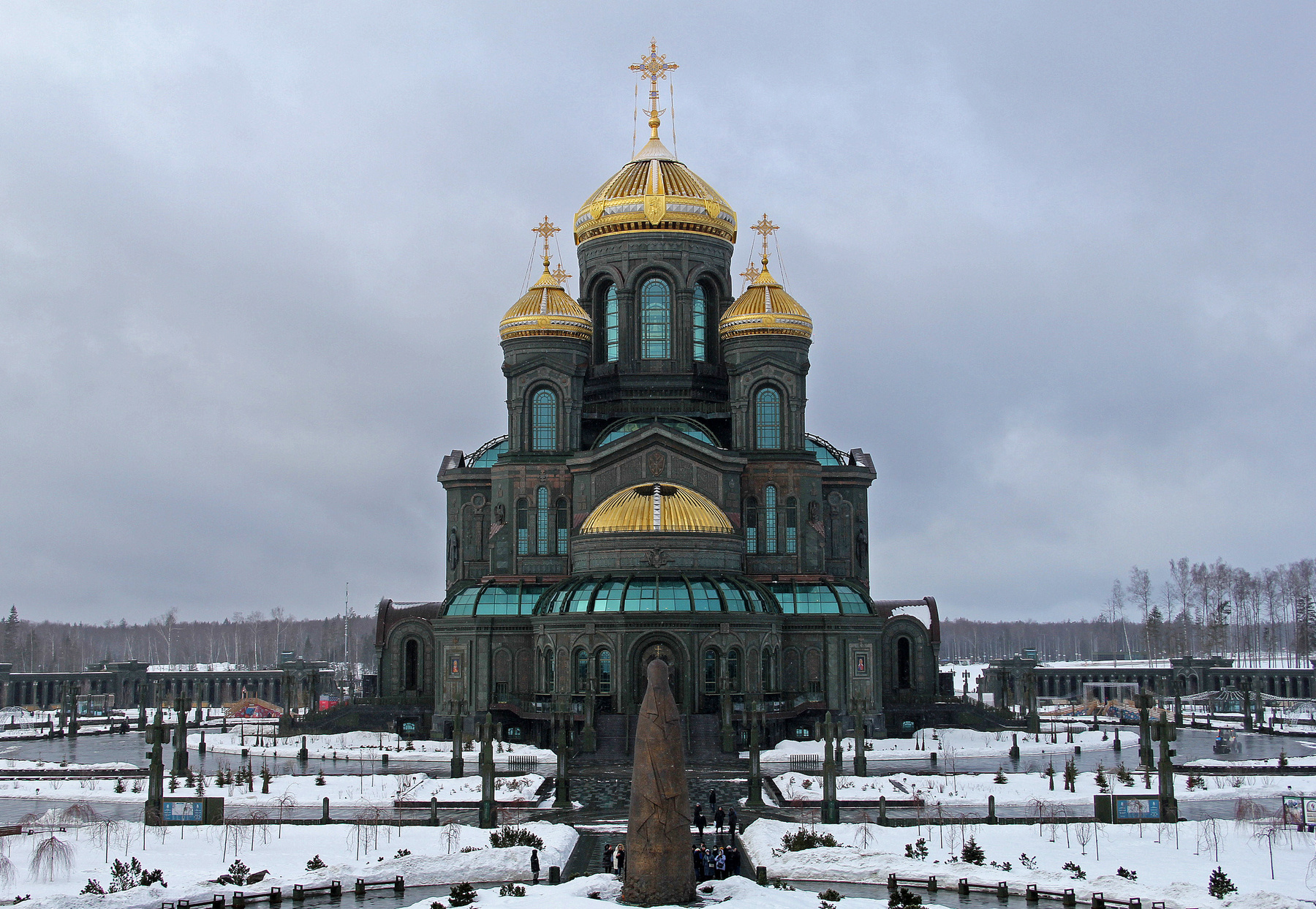 Вид Воскресенского храма - главного храма Вооруженных Сил Российской Федерации. 23 февраля 2022 г. Кубинка Храм Архитектура