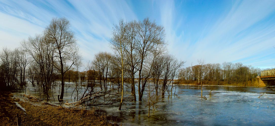 Ледоход на реке Нерль Природа, весна, ледоход, половодье