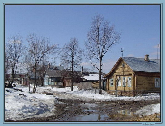 весна весня грязь лужа дерево