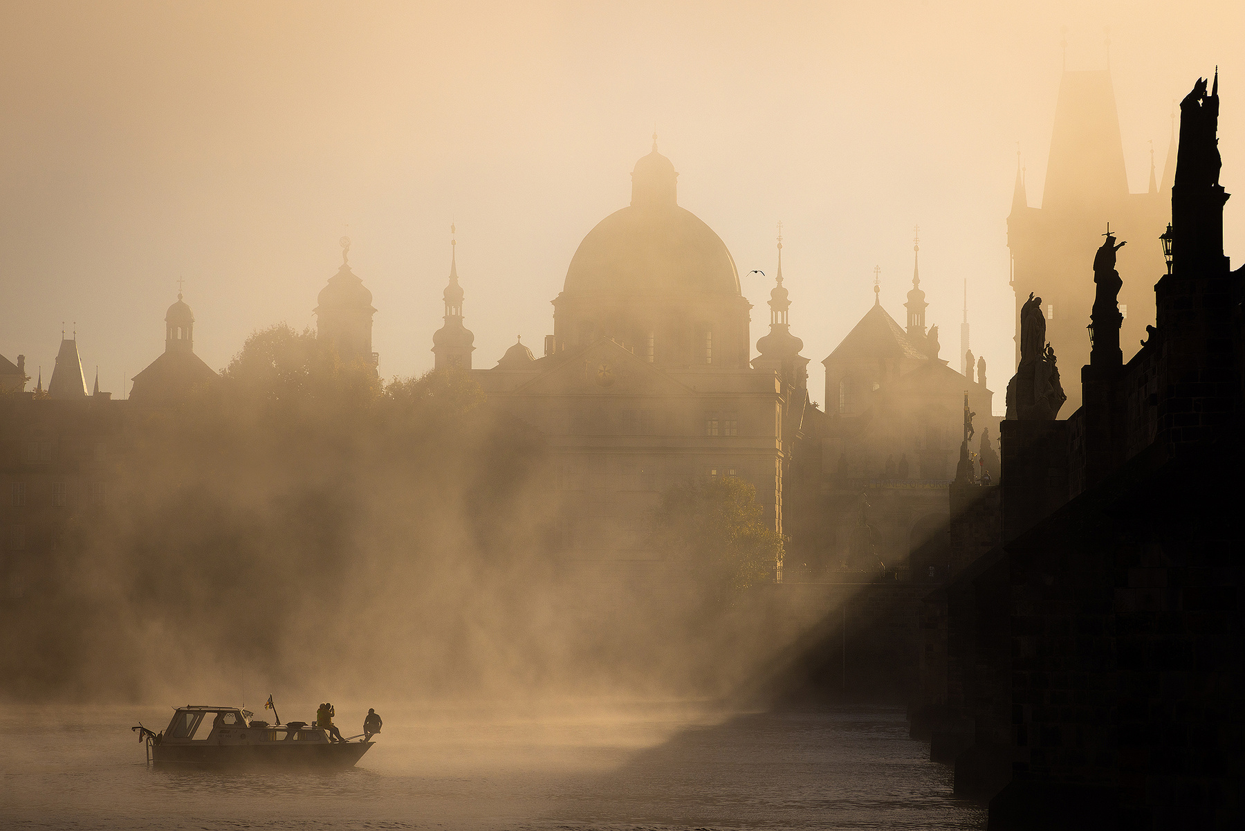 Prague in the fog 