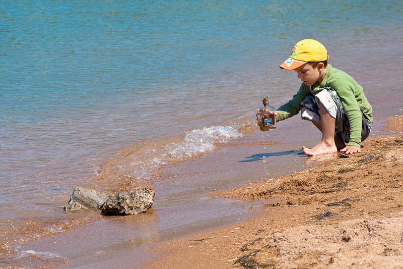 bottle with sand 