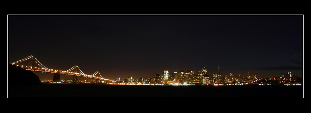 City Lights ночь город мост