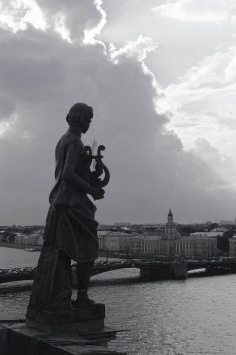 *** питер нева зимний петербург статуя