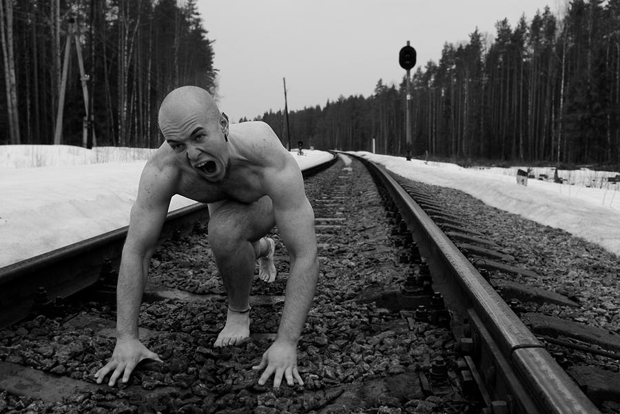 на старт! мужчина, спорт, жд, лысый, зима