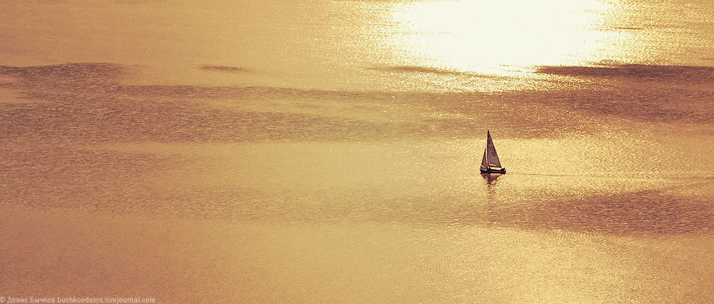 Golden sea закат, парусник, водохранилище, воронеж