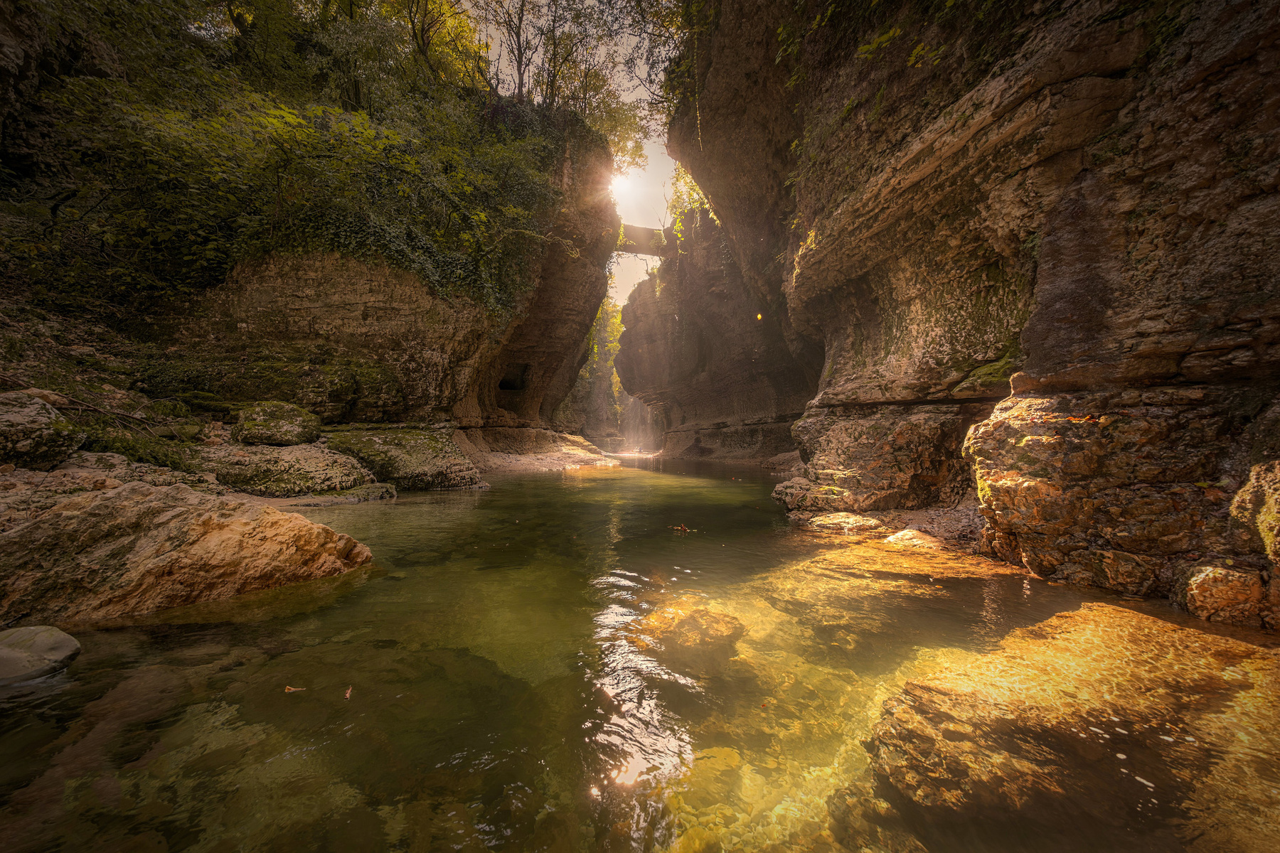 Sunlight In Canyon canyon martvili river rocks green water sun light stones nature landscape scenery travel outdoors georgia sakartvelo chizh