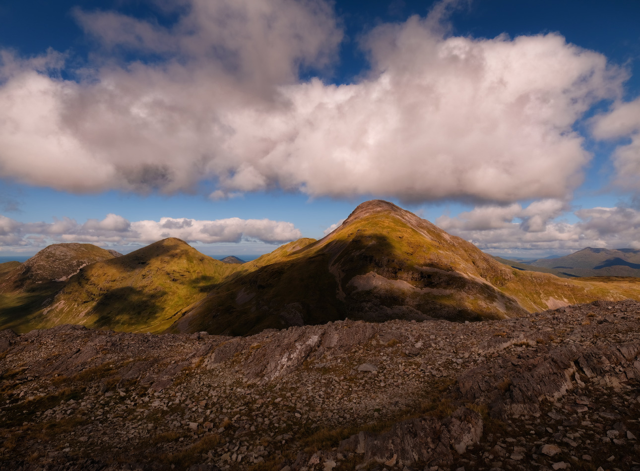 ...on the Ridge... ireland nature outdoors scenic mountains landscape hiking alpinism sky clouds cloudscape connemara galway twelve bens shades cliffs rocks ridge summit destination picturesque awesome dramatic europe remote wild