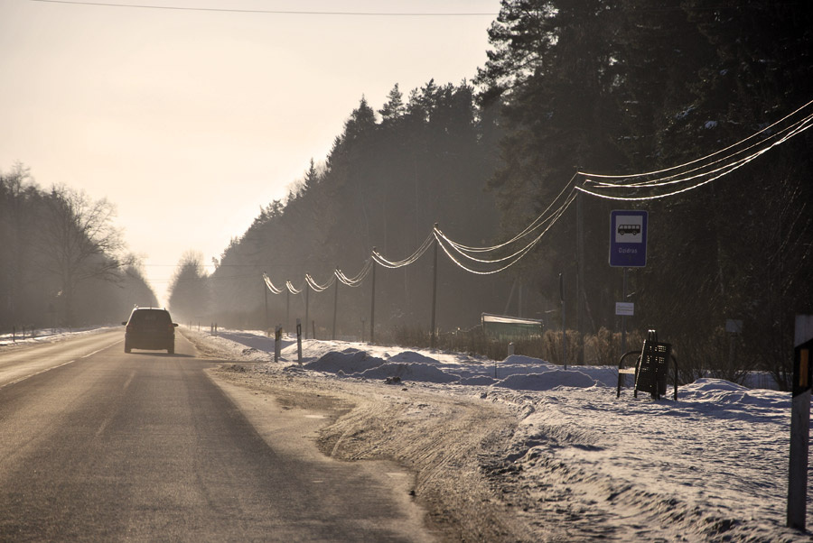 *** Latvia, road, wires, Латвия, дорога, провода